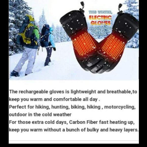 Men's Large Heated Gloves (104-140^F) 3-Way Heat Switch W/Rechargeable Batteries - Picture 4 of 8